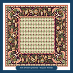 Full artwork preview of the Christmas Mahjong mat with pale green harlequin center, vintage ornaments, decorative masks and pink scrollwork